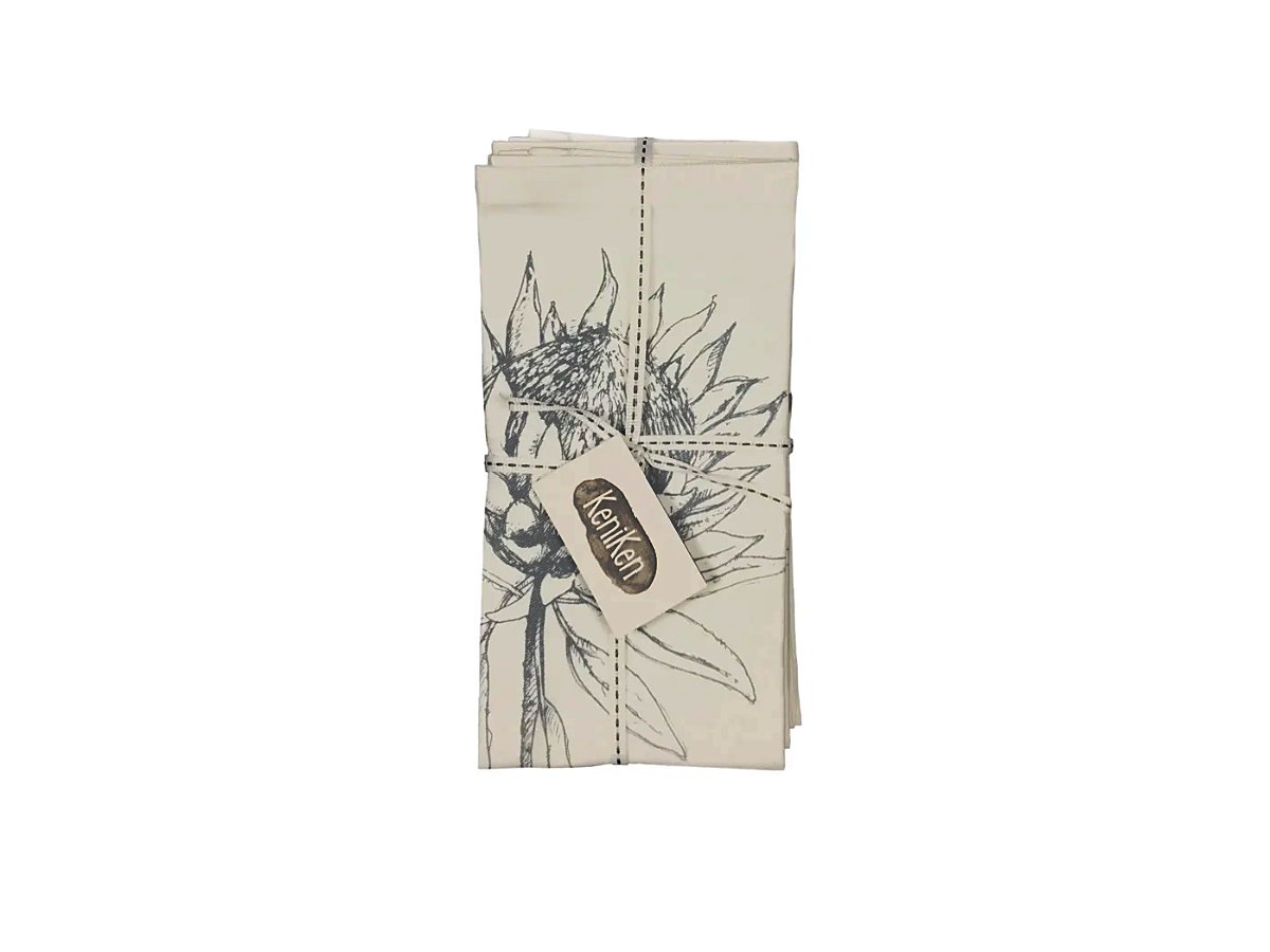 Eight napkins and one tea towel by Keni-Ken